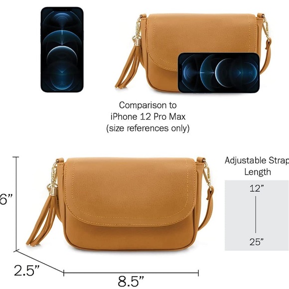 light brown crossbody saddle style purse - Picture 4 of 6